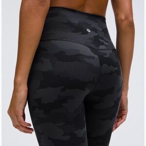 Lululemon Align High Rise Camo Leggings Size 6 Heritage 365 Deep Coal Black